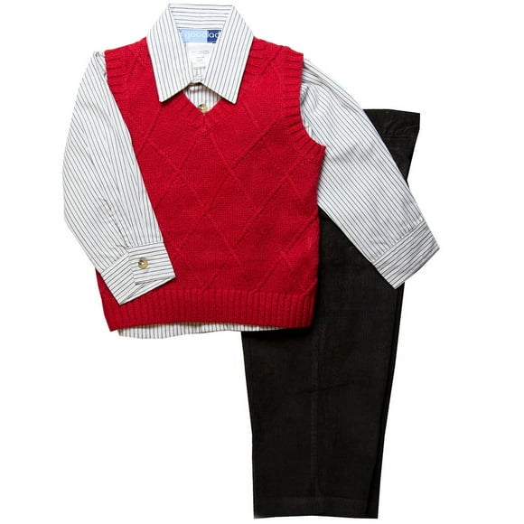 Good Lad Toddler & 4/7 Boys Three Piece Grey Train Appliqued Sweater Set Good Lad Toddler & 4/7 Boys Three Piece Grey Train Appliqued Sweater Set